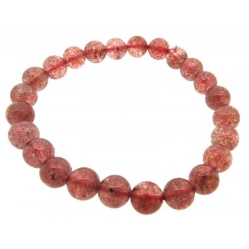 8mm Natural Strawberry Quartz Gemstone Power Bracelet