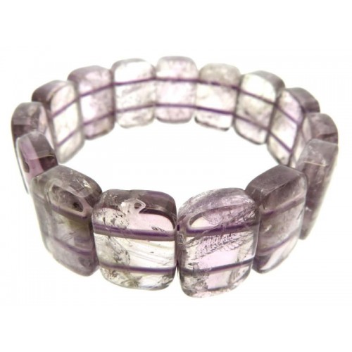 Chunky Amethyst Gemstone Elasticated Bracelet