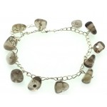 Smoky Quartz Gemstone Charm Bracelet