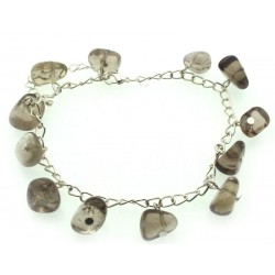 Smoky Quartz Gemstone Charm Bracelet