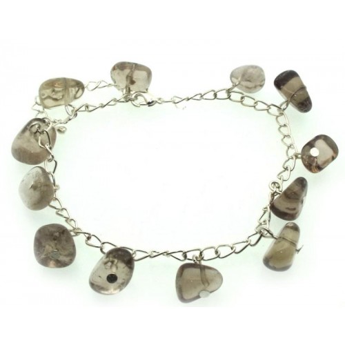 Smoky Quartz Gemstone Charm Bracelet