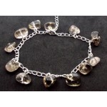 Smoky Quartz Gemstone Charm Bracelet