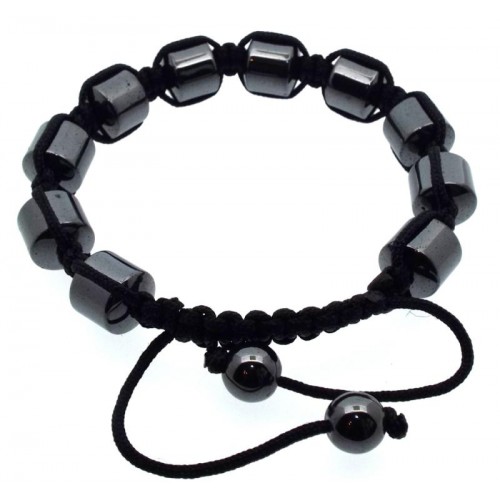 Hematite Cylinder Adjustable Bracelet