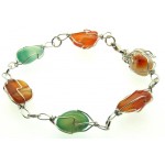 Colourful Indian Agate Gemstone Wire Wrapped Bracelet