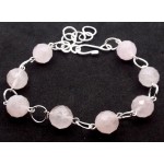 Rose Quartz Gemstone Faceted Bead Bracelet