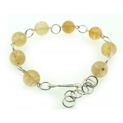 Citrine Gemstone Smooth Bead Bracelet