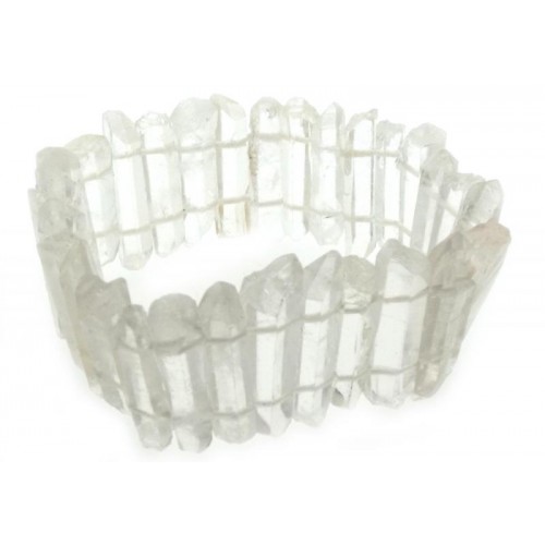 Clear Quartz Gemstone Natural Points Bracelet