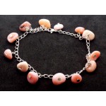 Pink Opal Gemstone Charm Bracelet