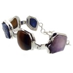 Silver Plated Chunky Gemstone Bracelet 01