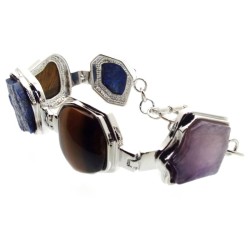 Silver Plated Chunky Gemstone Bracelet 01