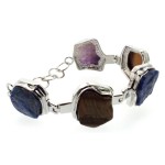 Silver Plated Chunky Gemstone Bracelet 01