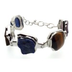 Silver Plated Chunky Gemstone Bracelet 01