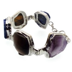 Silver Plated Chunky Gemstone Bracelet 02