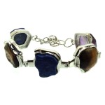 Silver Plated Chunky Gemstone Bracelet 02