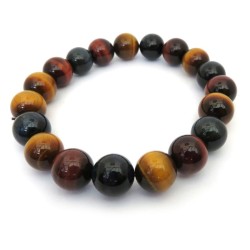 10mm Mixed Tigers Eye Gemstone Power Bracelet