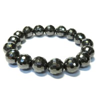 12mm Faceted Hematite Power Bracelet