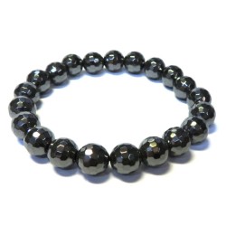 10mm Faceted Hematite Power Bracelet