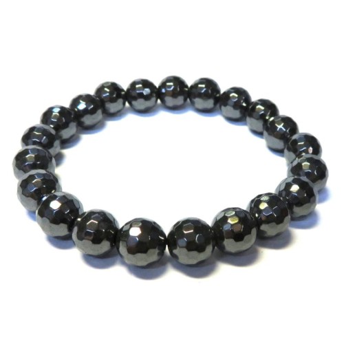 10mm Faceted Hematite Power Bracelet