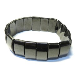 Flat Hematite Bead Elasticated Bracelet