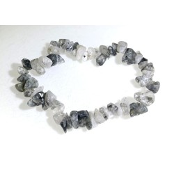 Green Rutilated Quartz Gemstone Chip Bracelet