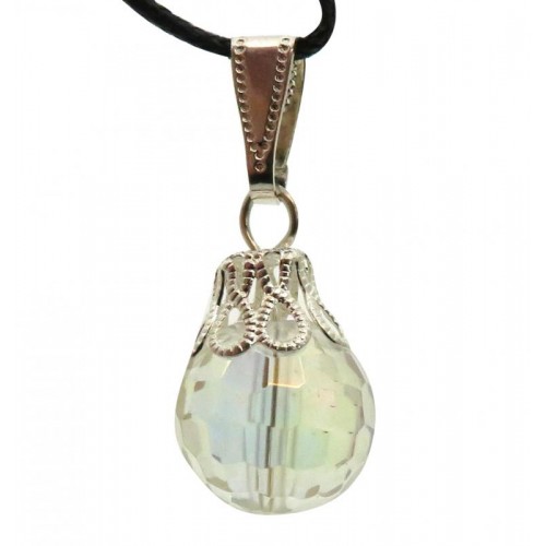 12mm Angel Aura Quartz Faceted Sphere Pendant