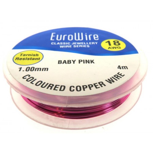 1mm Baby Pink Coloured Copper Wire