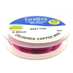 08mm Baby Pink Coloured Copper Wire