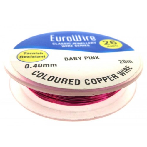 04mm Baby Pink Coloured Copper Wire