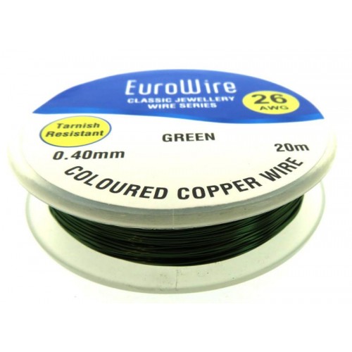 04mm Green Coloured Copper Wire