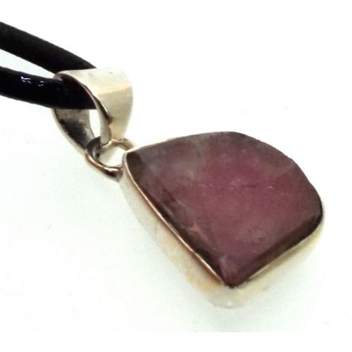 Pink Tourmaline Gemstone Sterling Silver Pendant 02