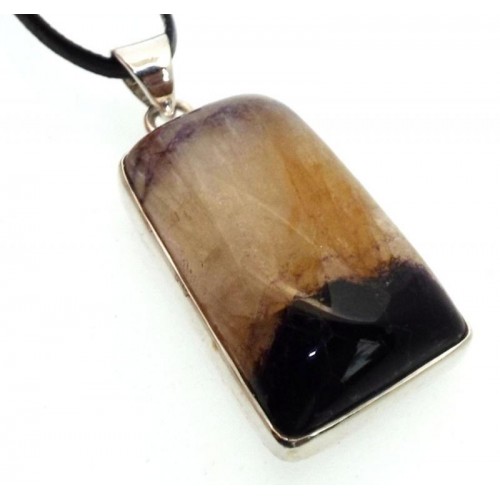 Blue John Gemstone Sterling Silver Pendant 01