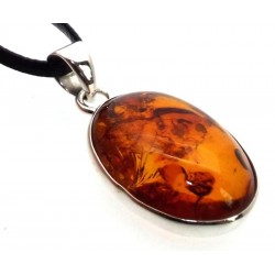 Amber Sterling Silver Pendant 02