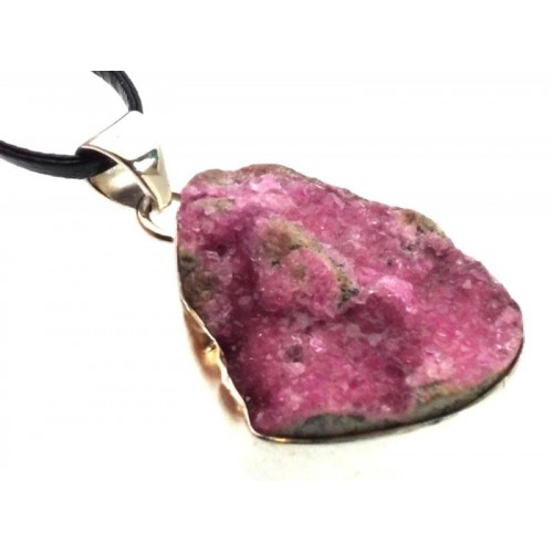 Cobalt Calcite Gemstone Sterling Silver Pendant 01