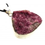 Cobalt Calcite Gemstone Sterling Silver Pendant 03