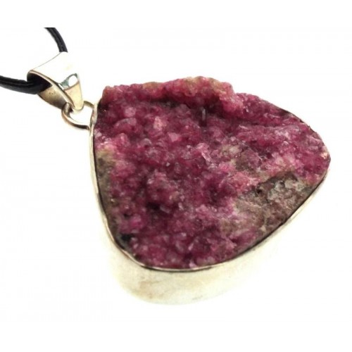 Cobalt Calcite Gemstone Sterling Silver Pendant 03