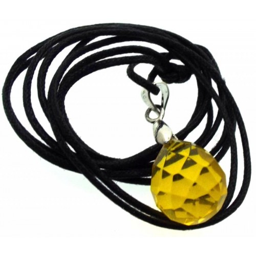 Citrine Coloured Glass Bead Pendant