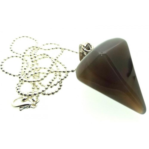 Indian Agate Gemstone Hexagon Pendulum Point Pendant