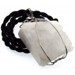 Natural Quartz Gemstone Wired Pendant