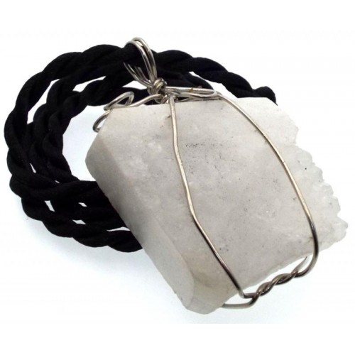 Natural Quartz Gemstone Wired Pendant