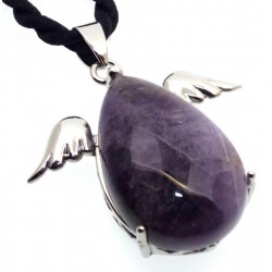 Amethyst Gemstone Guardian Angel Pendant