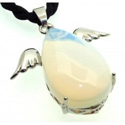 Opalite Gemstone Guardian Angel Pendant