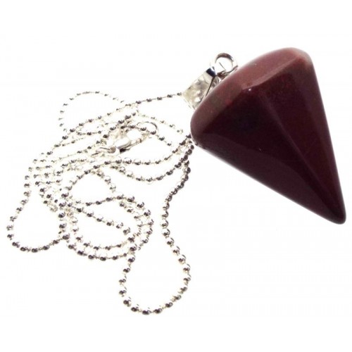 Red Jasper Gemstone Hexagon Pendulum Point Pendant