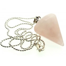 Rose Quartz Gemstone Hexagon Pendulum Point Pendant