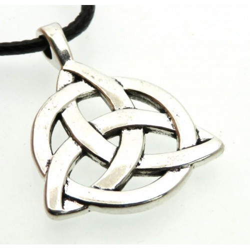 Silver Coloured Metal Triquetra Pendant