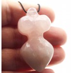 Rose Quartz Gemstone Chunky Fertility Goddess Pendant