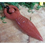 Goldstone Gemstone Fertility Goddess Pendant