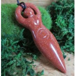 Goldstone Gemstone Fertility Goddess Pendant