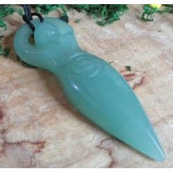 Aventurine Gemstone Fertility Goddess Pendant