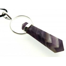 Chevron Amethyst Double Terminated Faceted Point Pendant