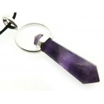 Chevron Amethyst Double Terminated Faceted Point Pendant